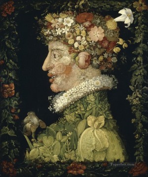 1573年春 ジュゼッペ・アルチンボルドの古典的な花 Oil Paintings